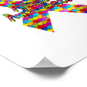 Autismus Awareness Ribbon Poster (Ecke)