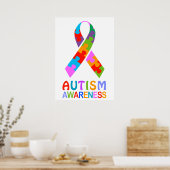 Autismus Awareness Ribbon Poster (Küche)