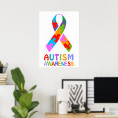 Autismus Awareness Ribbon Poster (Heimbüro)
