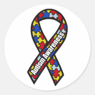Autismus Awareness Ribbon Runder Aufkleber