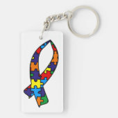 Autismus Awareness Ribbon Schlüsselanhänger (Rückseite)