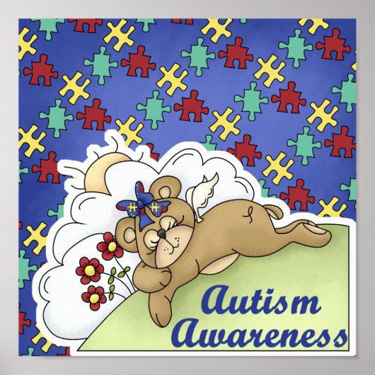 Autismus Awareness Sleeping Bären Poster (Vorne)