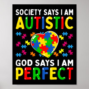 Autismus Awareness Society sagt Im Autistic God Poster