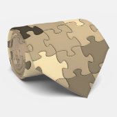 Autismus Awareness Symbol Puzzle Piece Sepia Krawatte (Gerollt)