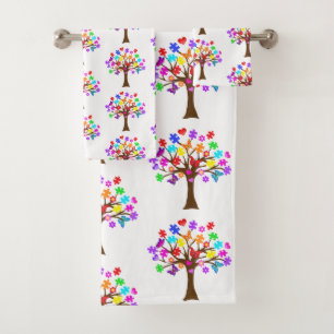 Autismus Awareness Tree Badhandtuch Set