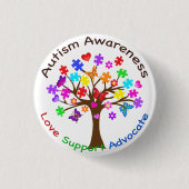 Autismus Awareness Tree Button (Vorderseite)
