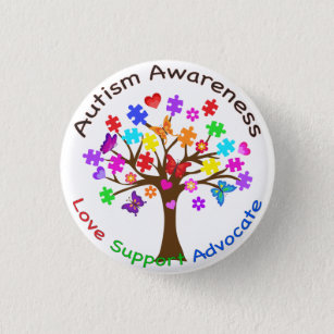 Autismus Awareness Tree Button