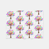 Autismus Awareness Tree Fleecedecke (Vorderseite (Horizontal))