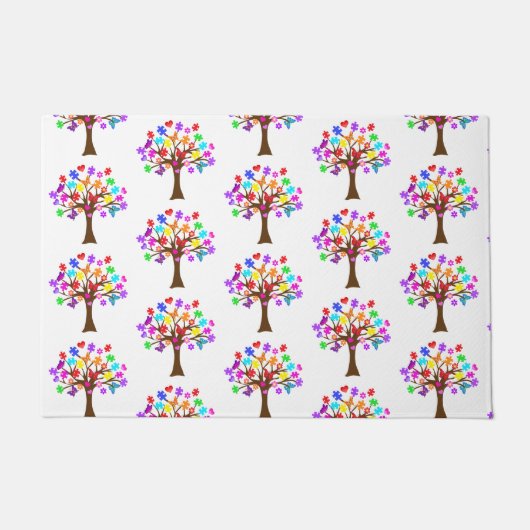 Autismus Awareness Tree Fußmatte (Vorderseite)