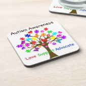 Autismus Awareness Tree Getränkeuntersetzer (Linke Seite)