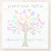 Autismus Awareness Tree Glasuntersetzer (Rückseite)