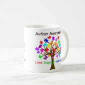 Autismus Awareness Tree Kaffeetasse (VorderseiteRechts)