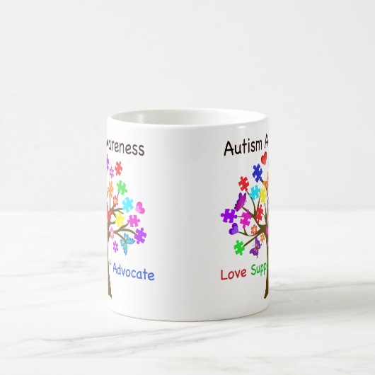 Autismus Awareness Tree Kaffeetasse (Mittel)