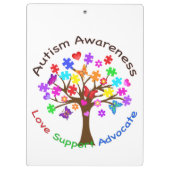 Autismus Awareness Tree Klemmbrett (Rückseite)