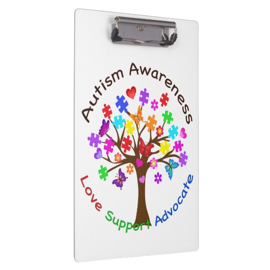 Autismus Awareness Tree Klemmbrett (Rechts)