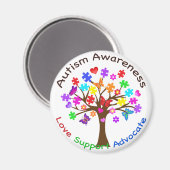 Autismus Awareness Tree Magnet (Vorderseite/Rückseite)