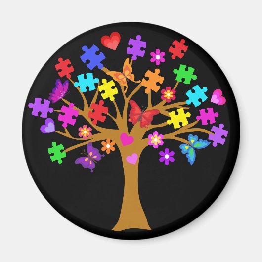 Autismus Awareness Tree Magnet (Vorne)