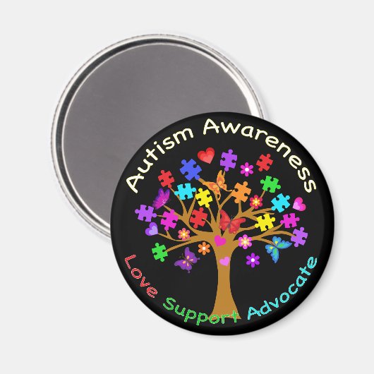 Autismus Awareness Tree Magnet (Vorderseite/Rückseite)