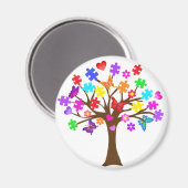 Autismus Awareness Tree Magnet (Vorderseite/Rückseite)