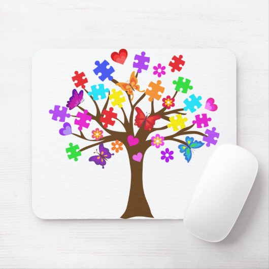 Autismus Awareness Tree Mousepad (Mit Mouse)