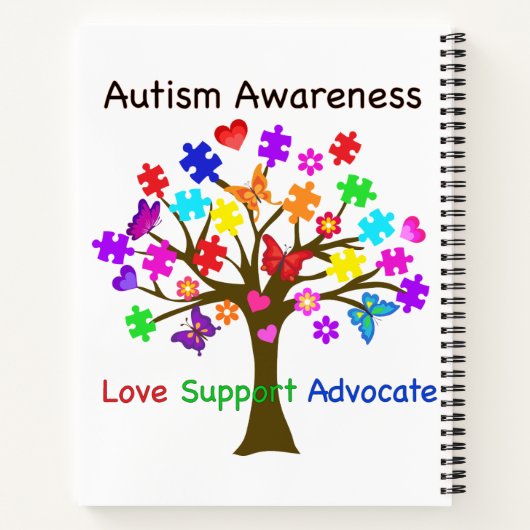 Autismus Awareness Tree Notizblock (Rückseite)