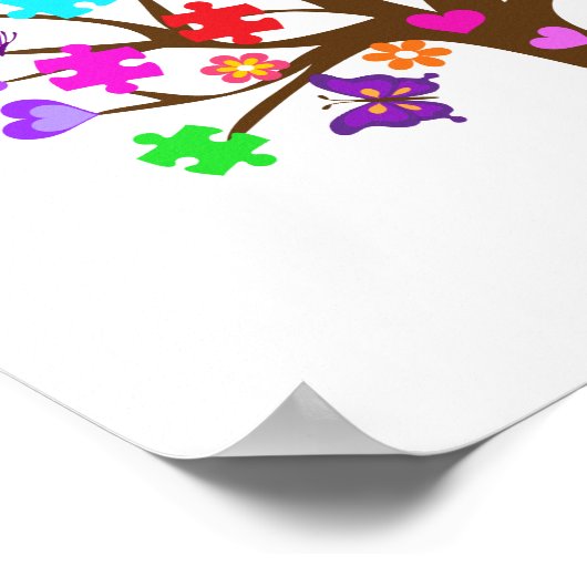 Autismus Awareness Tree Poster (Ecke)