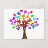 Autismus Awareness Tree Postkarte (Vorderseite)