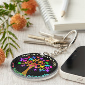 Autismus Awareness Tree Schlüsselanhänger (Vorderseite rechts)