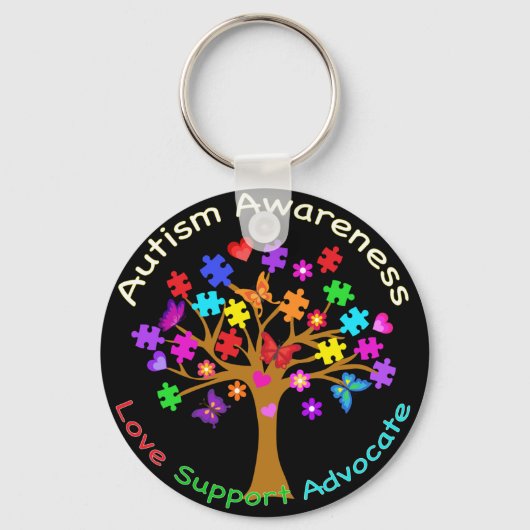 Autismus Awareness Tree Schlüsselanhänger (Vorderseite)