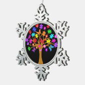 Autismus Awareness Tree Schneeflocken Zinn-Ornament (Rechts)