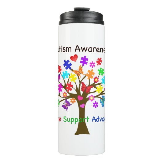 Autismus Awareness Tree Thermosbecher (Vorderseite)