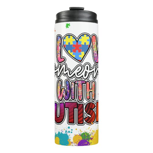 Autismus Awareness Tumbler: Unterstützung für Sip Thermosbecher (Vorderseite)