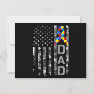 Autismus Awareness Vater USA Flag Tag Feiertagskarte