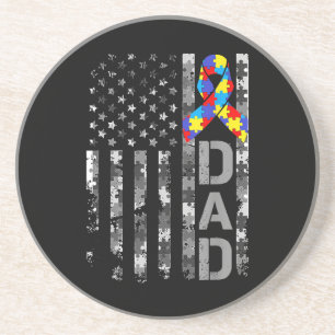 Autismus Awareness Vater USA Flag Tag Getränkeuntersetzer