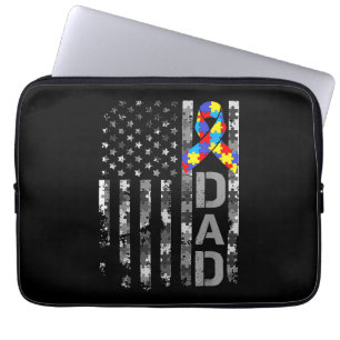 Autismus Awareness Vater USA Flag Tag Laptopschutzhülle