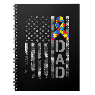 Autismus Awareness Vater USA Flag Tag Notizblock