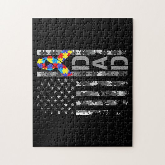 Autismus Awareness Vater USA Flag Tag Puzzle (Vertikal)