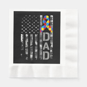 Autismus Awareness Vater USA Flag Tag Serviette