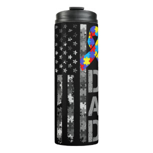 Autismus Awareness Vater USA Flag Tag Thermosbecher