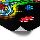 Autismus Awareness Video Game Controller Puzzle Pi Poster (Ecke)