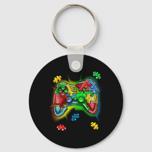 Autismus Awareness Video Game Controller Puzzle Pi Schlüsselanhänger