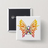 Autismus-Band-Schmetterling Button (Vorne & Hinten)