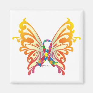 Autismus-Band-Schmetterling Magnet
