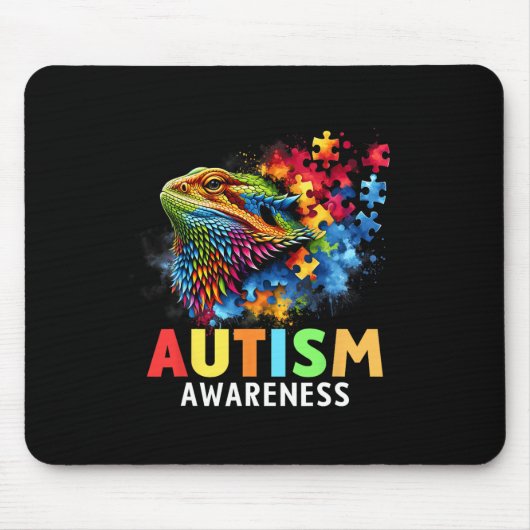 Autismus Barteter Drache Autistic Autismus Awarene Mousepad (Vorne)