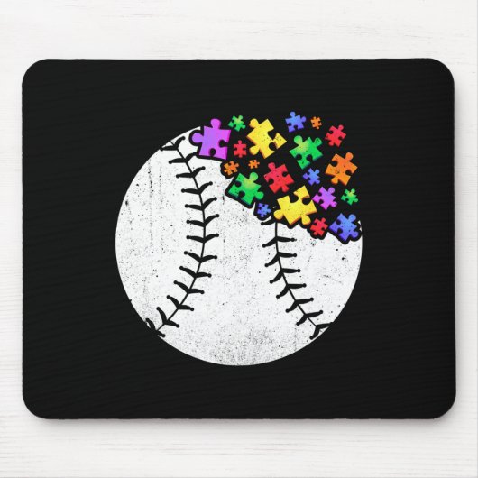 Autismus Baseball Puzzle Männer Frauen Kinder Auti Mousepad (Vorne)