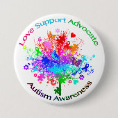 Autismus-Baum im Spektrum Button (Vorderseite)
