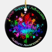Autismus-Baum im Spektrum Keramikornament (Hinten)
