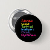 Autismus-Bedeutung-Bewusstsein-Shirt Autistisches Button (Vorne & Hinten)