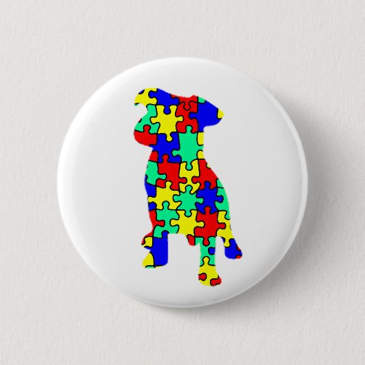 Autismus-Begleiter-Hundeknopf Button (Vorderseite)