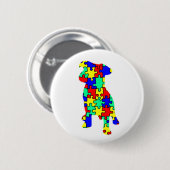 Autismus-Begleiter-Hundeknopf Button (Vorne & Hinten)